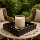 Cooper Black Hand-Stitched Premium Leather Serving Tray - One Preevay