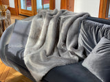 Elevate your space with One Preevay's Breakfast at Tiffany's Inspired Sable Faux Fur Throw - ultra-soft, 950gsm, silver gray, and 50x60 inches. Timeless elegance meets comfort in One Preevay's Breakfast at Tiffany's Inspired Sable Faux Fur warm