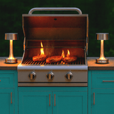 Grace Professional Hospitality BBQ Table Top Lamp | Handcrafted LED | Nickel Hardware | Beds outdoor BBQ lighting -