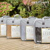 "Experience One Preevay's innovative luxury: World's 1st weighted faux rabbit fur blanket. 20lbs, Queen size, cruelty-free, vegan-friendly. Clinically developed for relaxation, reduced anxiety & enhanced sleep.