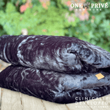 World's First Weighted Faux Rabbit Fur Blanket | Botero Collection | 20lbs Queen | Elegant Black