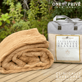 World's First Weighted Faux Rabbit Fur Blanket | Botero Collection | 20lbs Queen | Mocha Brown