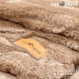 World's First Weighted Faux Rabbit Fur Blanket | Botero Collection | 20lbs Queen | Mocha Brown