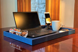 The Upgrade to your remote work setup with the Professional Portable Work Station in premium blue shagreen leather. Highly durable and lightweight, it features dual access ports for versatility. Available in three sizes: 17"x10", 20"x13", and 23"x15". Order now for peak productivity...