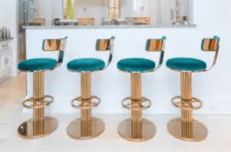 Atlas Luxury Art Deco Bar Stool - Custom Designer Furniture - Bespoke Chrysler Building Inspired - Premium Bronze & Velvet