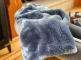 "Indulge in timeless luxury with One Preevay's Breakfast at Tiffany's Inspired Sable Faux Fur Throw. Ultra-soft, 950gsm, midnight blue, 50x60". Tribute to Audrey Hepburn's iconic style, hypoallergenic, durable & 