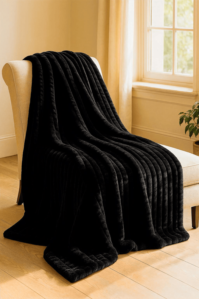 black-ribbed-faux-rabbit-velvet-blanket-twin-or-queen_One_Preevay wingback chair