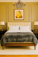 Botero-Inspired ONE Preevay Faux Fur Throw - Fox & Mink - Ultra-Plush 1200gsm | Blended Black