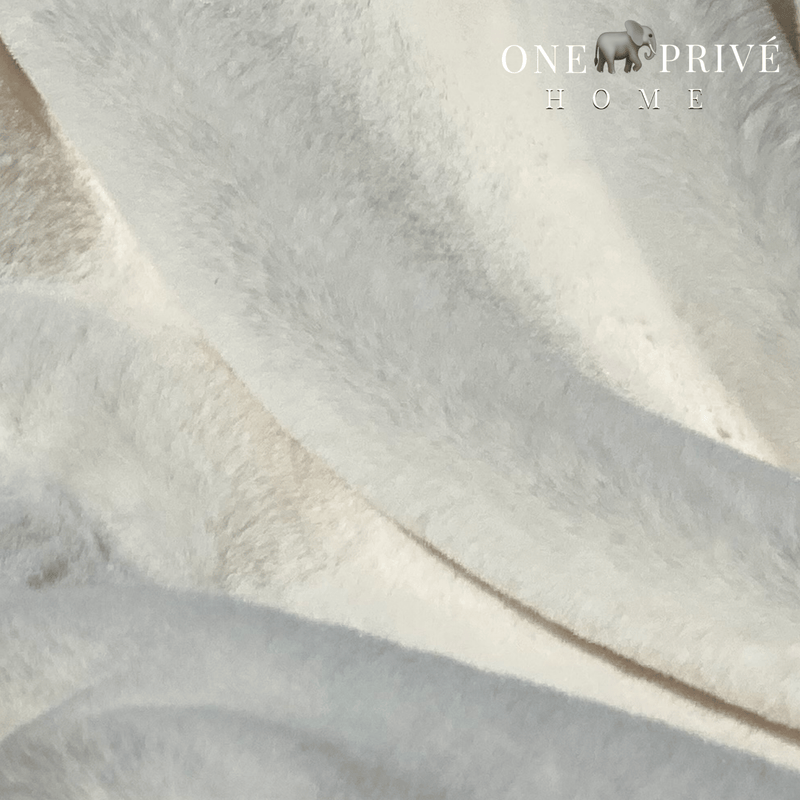 One Preevay Pure White Ultra-Soft Faux Rabbit Fur Throw
