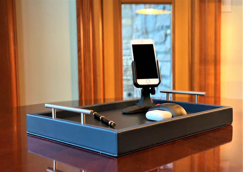 ASAP-Now - Upgrade your remote work setup with the Porsche-Style Navy Leather Professional Portable Work Station. Luxurious and ergonomic, it offers dual access ports and a plush leather finish. Perfect for home offices and travel. Available now for you
