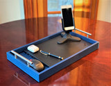 The Upgrade to your remote work setup with the Professional Portable Work Station in premium blue shagreen leather. Highly durable and lightweight, it features dual access ports for versatility. Available in three sizes: 17"x10", 20"x13", and 23"x15". Order now for peak productivity.......
