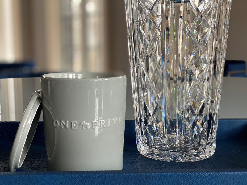 Discover the Persian Lime Perfumed Estate Candle from One Preevay. Handcrafted with essential oils and organic soy wax, this 21.2 oz candle features a triple wick and a pale gray porcelain vessel. Enjoy the aromatic fusion of warm pear, lime, and grapefruit. Order now for the family 