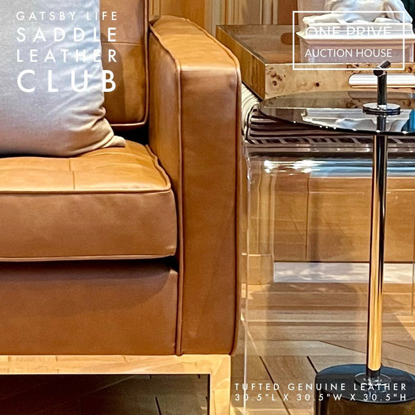 Eames Inspired | Gatsby Club Chair | Mid-Century Tufted Saddle Leather | One Preevay Elevate your space with One Preevay's The Gatsby Club Chair Mid-Century Genuine Leather Saddle Club, inspired by Eames, Saarinen & Jacobsen. Luxury.....