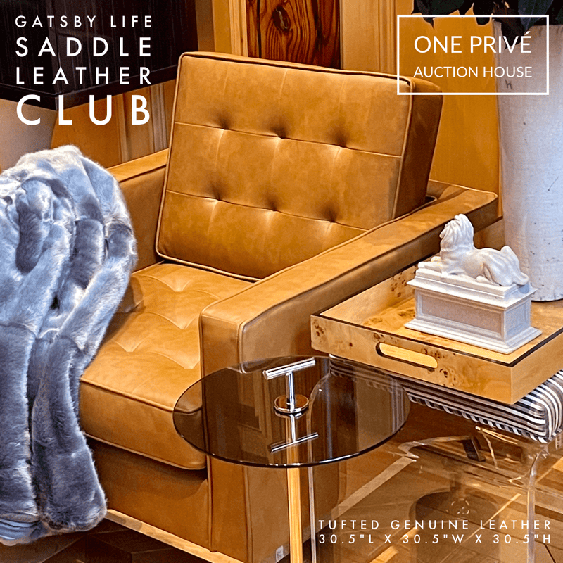 Eames Inspired | Gatsby Club Chair | Mid-Century Tufted Saddle Leather | One Preevay Elevate your space with One Preevay's The Gatsby Club Chair Mid-Century Genuine Leather Saddle Club, inspired by Eames, Saarinen & Jacobsen. Luxury...