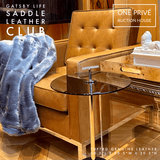 Eames Inspired | Gatsby Club Chair | Mid-Century Tufted Saddle Leather | One Preevay Elevate your space with One Preevay's The Gatsby Club Chair Mid-Century Genuine Leather Saddle Club, inspired by Eames, Saarinen & Jacobsen. Luxury 