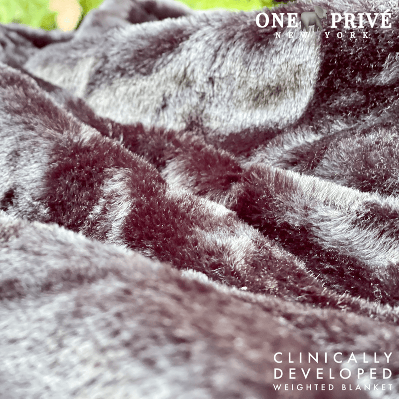 Experience luxurious relaxation with the One Preevay Luxury Home Furnishings, world's first weighted faux rabbit fur blanket, inspired by Fernando Botero. Clinically developed, 20lbs, queen size, and hypoallergenic. Exceptional style.