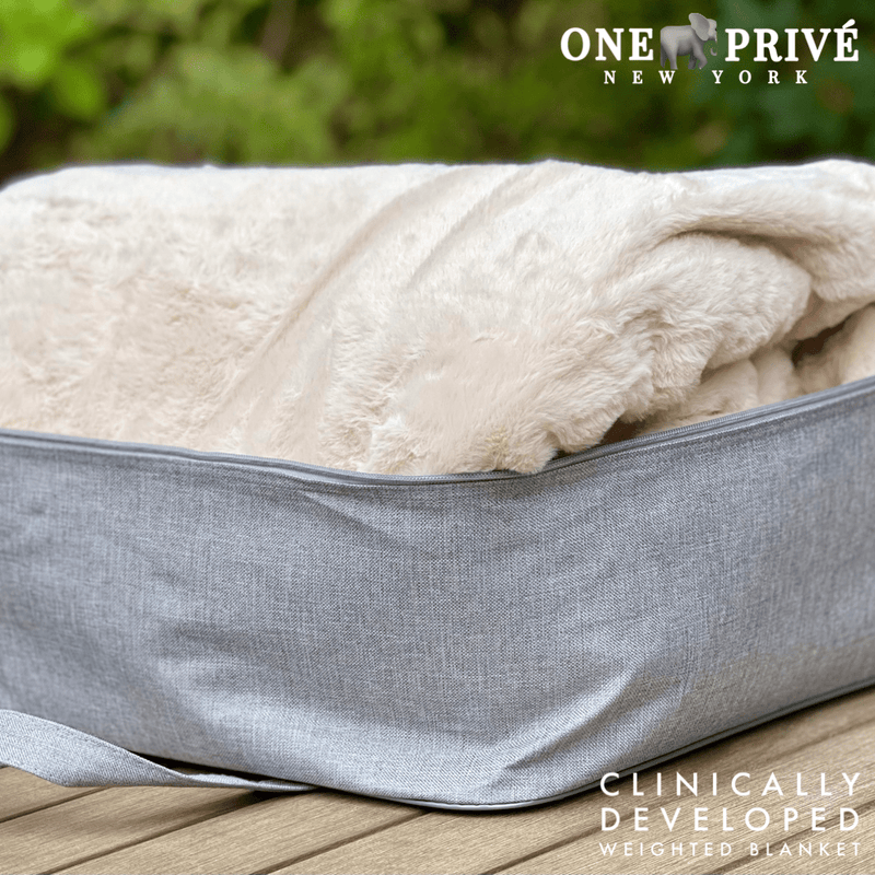 World's First Weighted Double Sided Faux Rabbit Fur Blanket | Botero Collection | Queen (60x80) 20 lbs