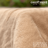 World's First Weighted Faux Rabbit Fur Blanket | Botero Collection | 20lbs Queen | Mocha Brown