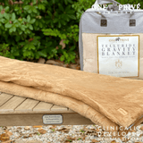 World's First Weighted Faux Rabbit Fur Blanket | Botero Collection | 20lbs Queen | Mocha Brown