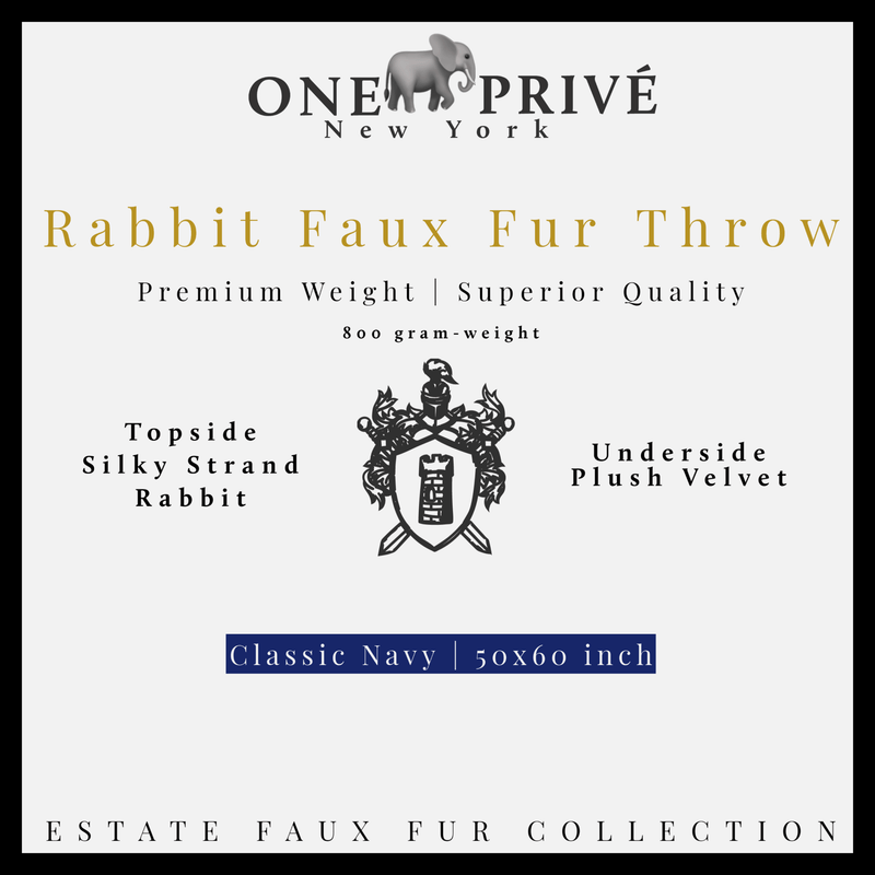 Indulge in the epitome of luxury with the One Preevay Faux Rabbit Fur Throw in Yacht Blue. Inspired by the elegance of Fernando Botero and crafted from ultra-premium faux rabbit fur. Hypoallergenic, cruelty-free, and lined with elegant velvet for refined sophistication. 800gsm, 50x60