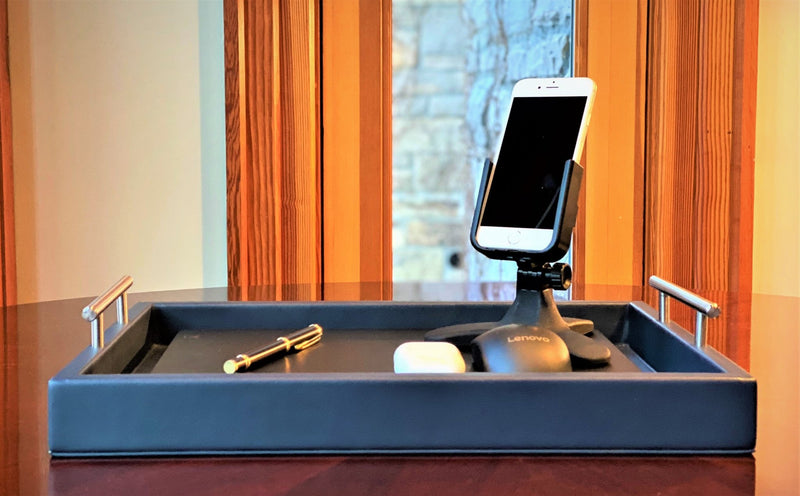 Now - Upgrade your remote work setup with the Porsche-Style Navy Leather Professional Portable Work Station. Luxurious and ergonomic, it offers dual access ports and a plush leather finish. Perfect for home offices and travel. Available now. 
