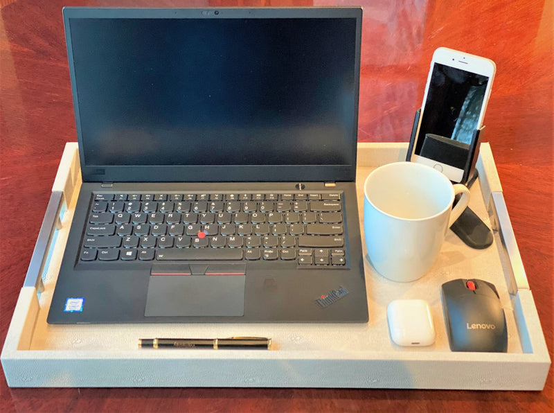 Upgrade your remote work setup with the Professional Portable Work Station from Preevay. Crafted with premium ivory shagreen leather, dual access ports, and available in three sizes (17" x 10", 20" x 13", 23" x 15"). This luxurious, ergonomic workstation boosts productivity and style.......
